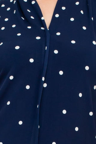 T Tahari Polka Dot Collared Neck Sleeveless Top - By Baano