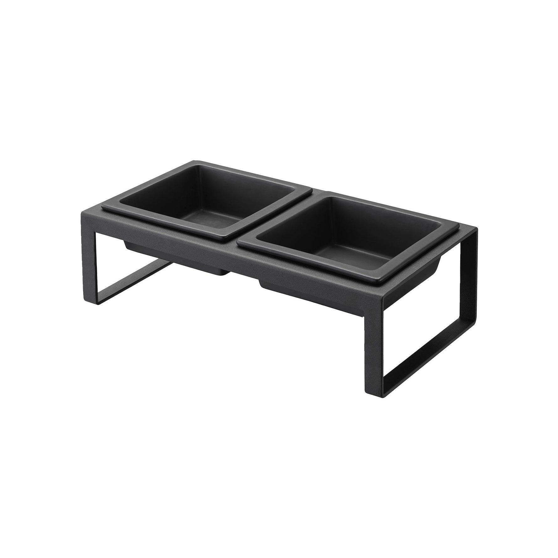 Pet Food Bowl - Tall - Steel + Ceramic