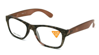 The Forester, (Premium) Reading Glasses, High End Reader +1.25 to +3 Magnifying Square Style (Brown Camouflage) Frame. NY Fifth Avenue