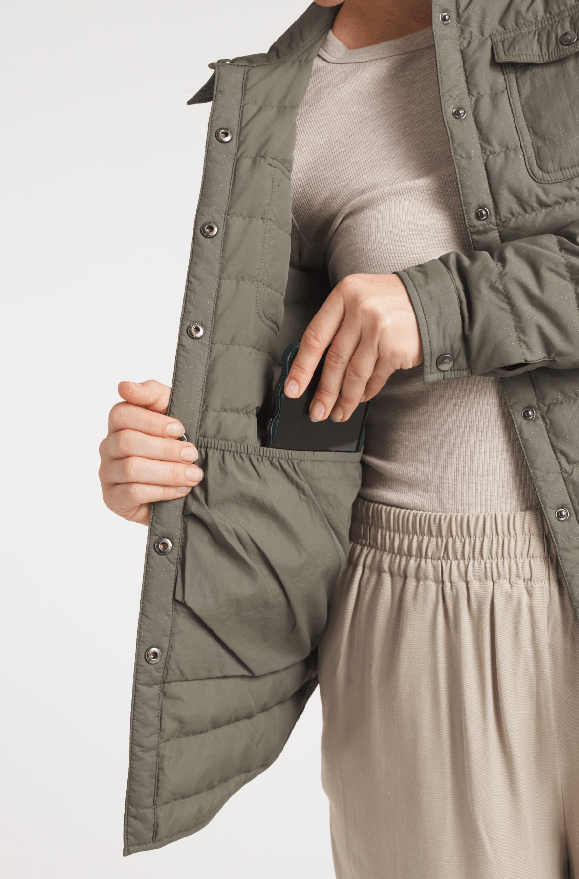 The Harrow Matte | Down Shirt | Olive Subtle Sparkles