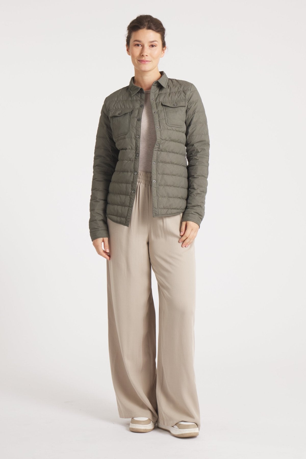 The Harrow Matte | Down Shirt | Olive Subtle Sparkles