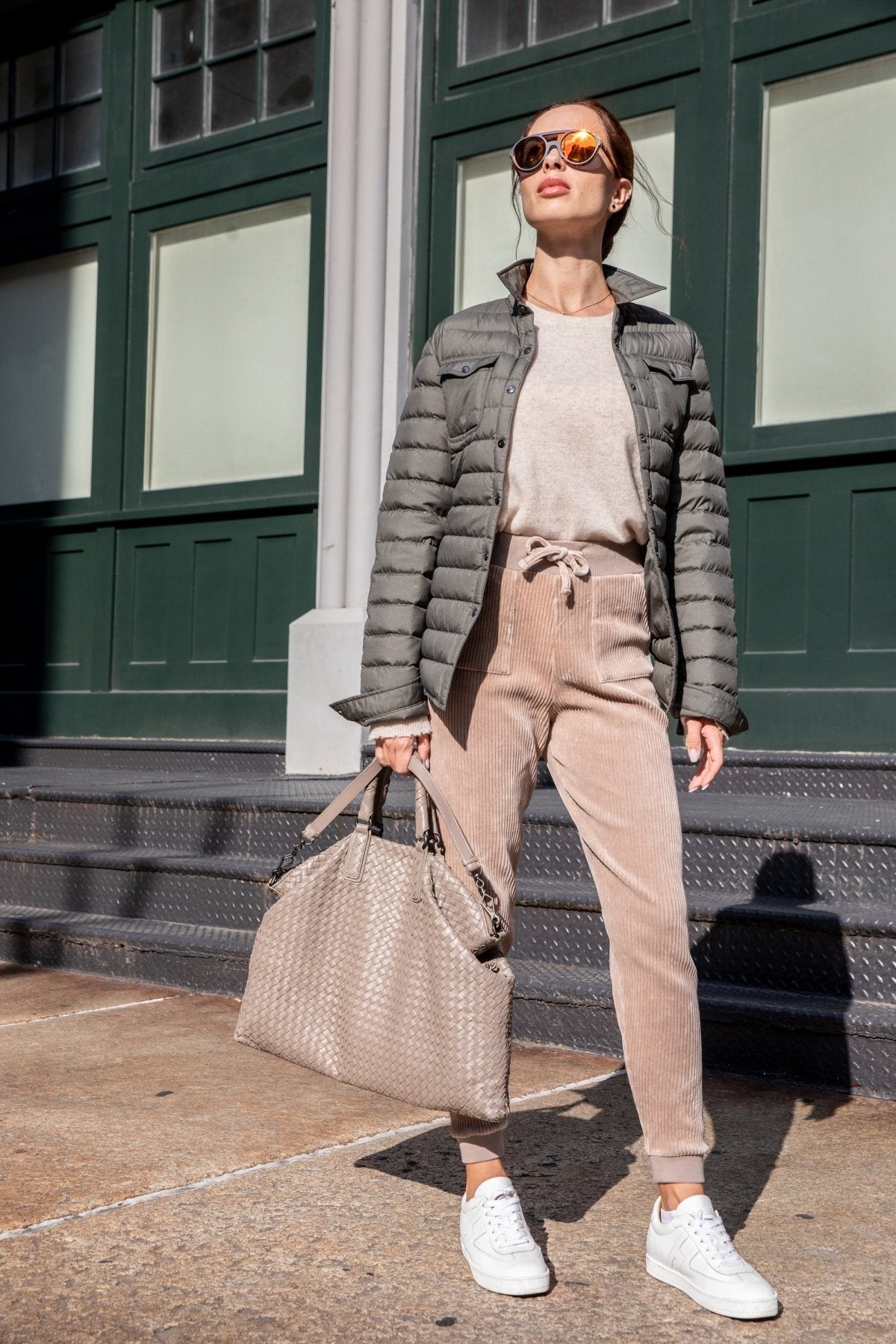 The Harrow Matte | Down Shirt | Olive Subtle Sparkles