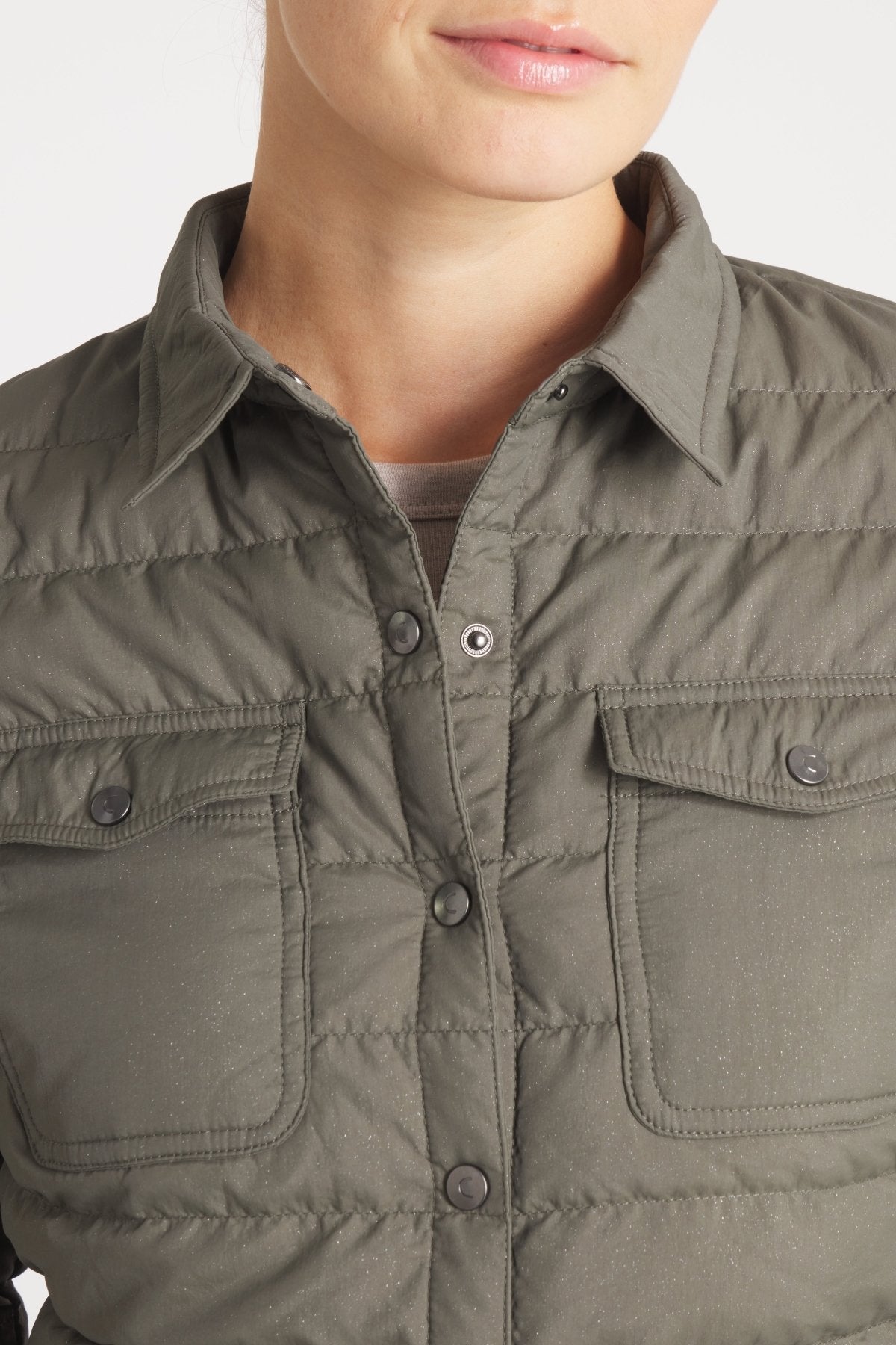 The Harrow Matte | Down Shirt | Olive Subtle Sparkles