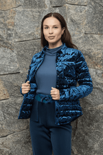 The Harrow Velour | Down Shirt | Indigo