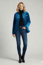 The Harrow Velour | Down Shirt | Indigo