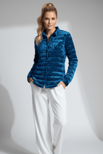 The Harrow Velour | Down Shirt | Indigo