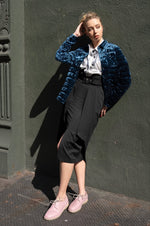 The Harrow Velour | Down Shirt | Indigo