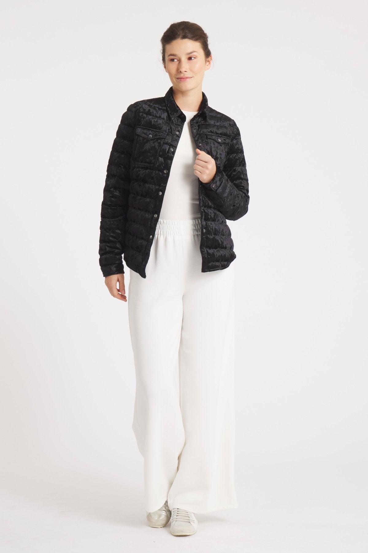 The Harrow Velour | Down Shirt | Midnight Black