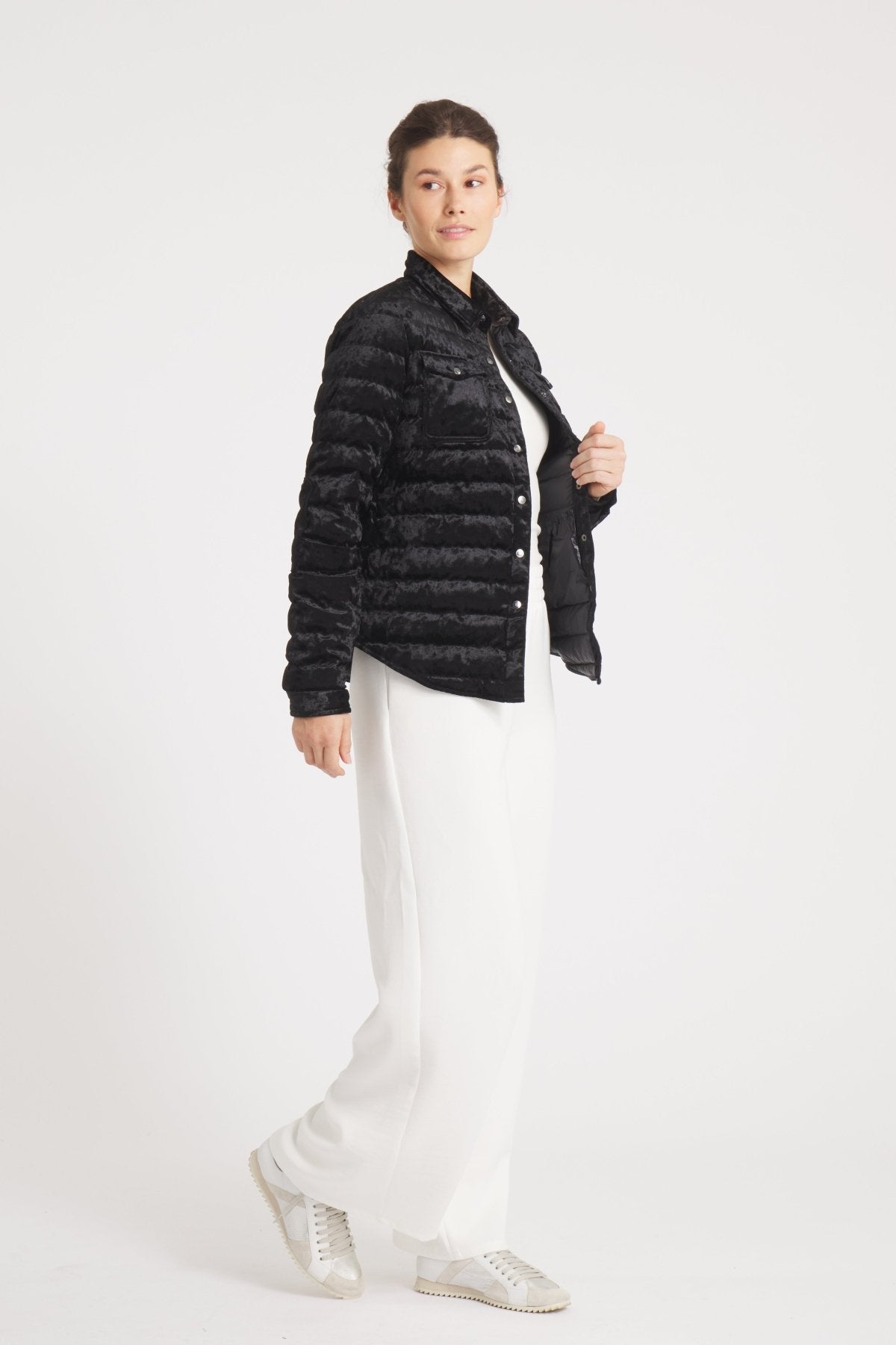 The Harrow Velour | Down Shirt | Midnight Black