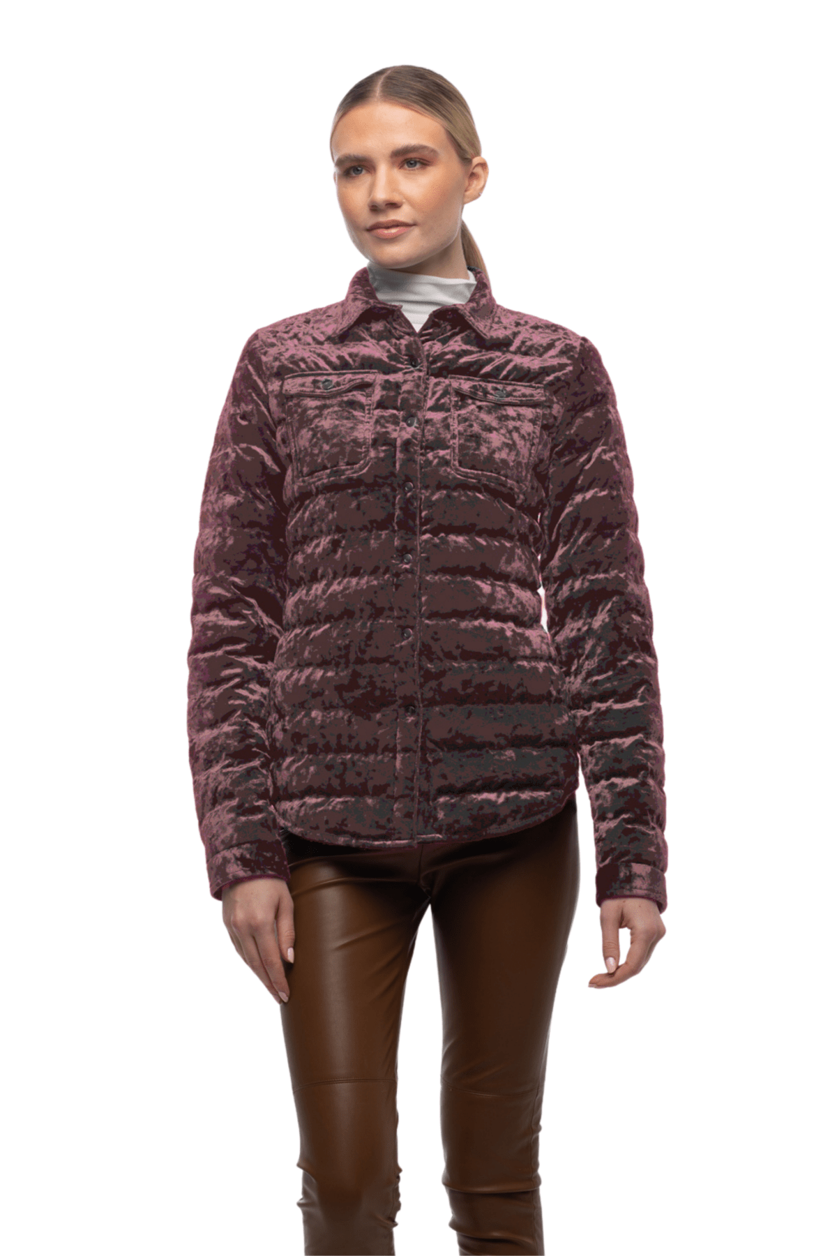 The Harrow Velour | Down Shirt | Stormy Pink