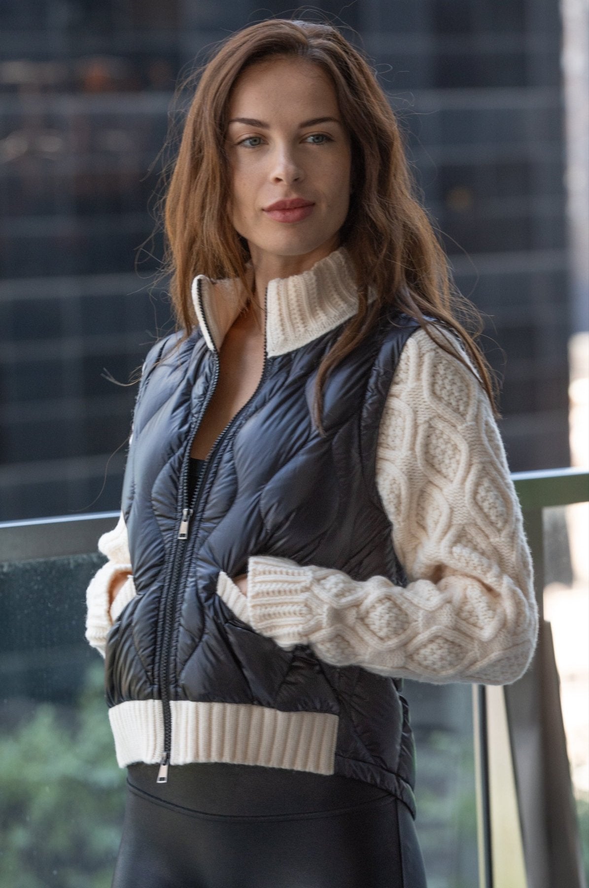 The Hyde | Quilted Down / Wool Jacket | Midnight Black / Beige