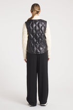 The Hyde | Quilted Down / Wool Jacket | Midnight Black / Beige