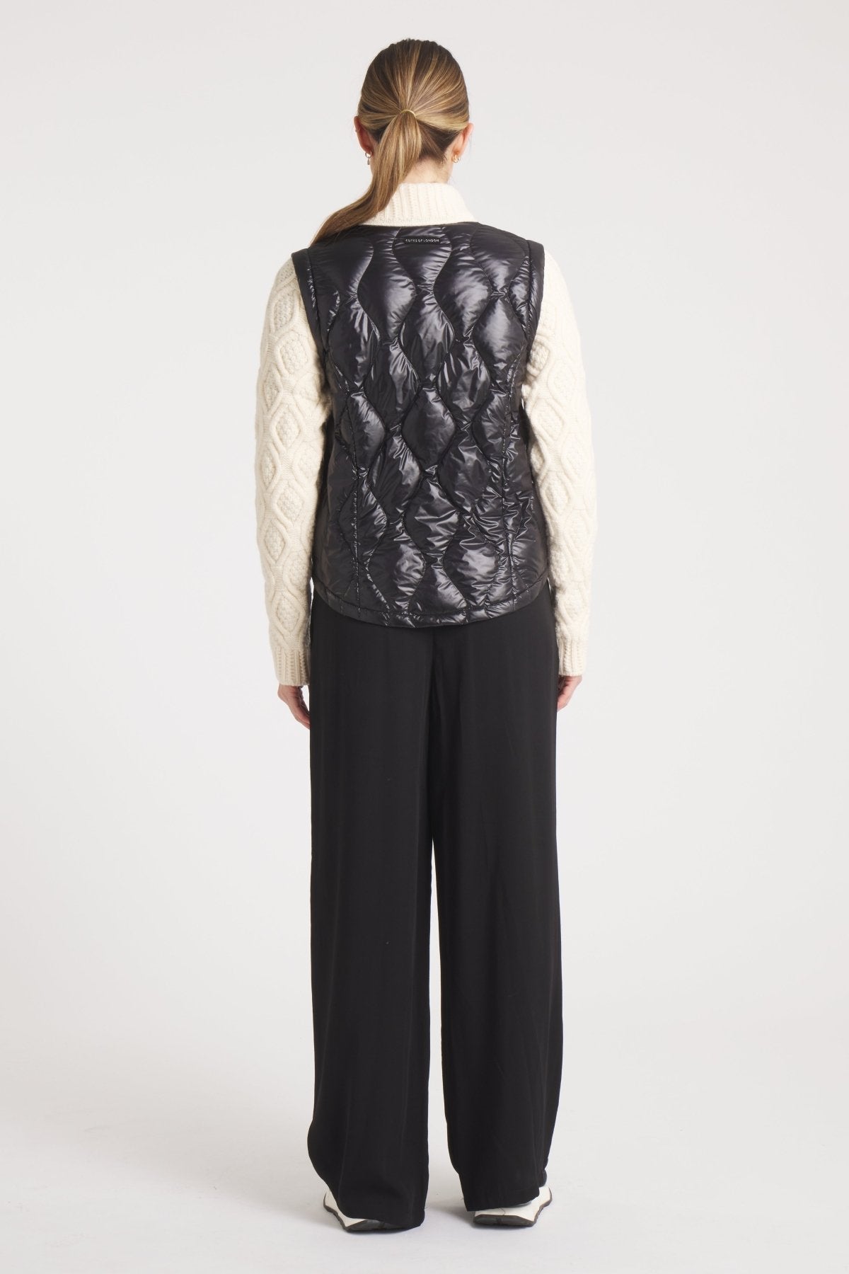 The Hyde | Quilted Down / Wool Jacket | Midnight Black / Beige