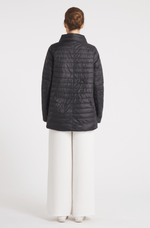 The Knightsbridge | Lightweight 2 in 1 Reversible Down Coat | Matte Black / Metallic Gold