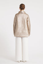 The Knightsbridge | Lightweight 2 in 1 Reversible Down Coat | Matte Black / Metallic Gold