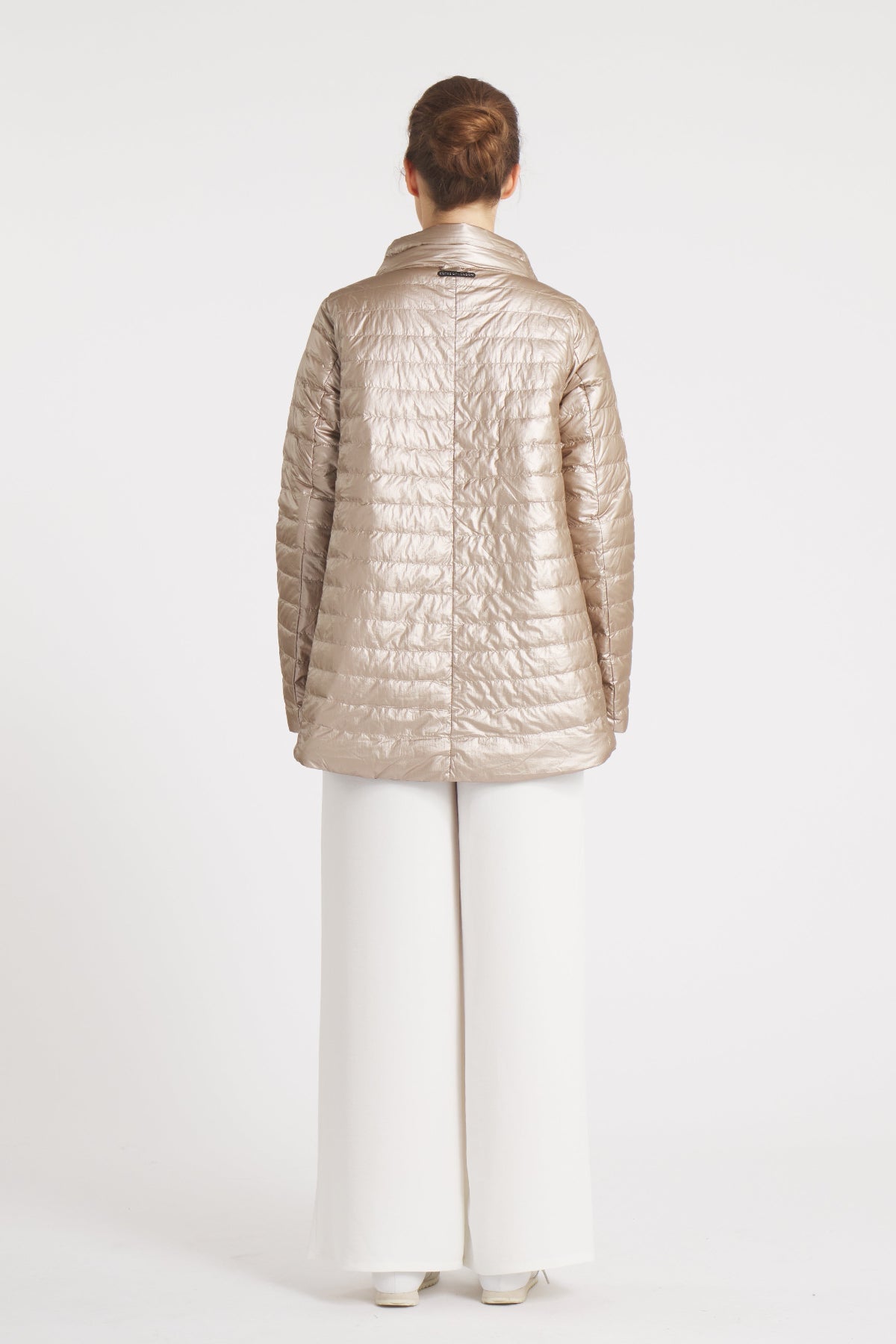 The Knightsbridge | Lightweight 2 in 1 Reversible Down Coat | Matte Black / Metallic Gold