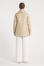 The Knightsbridge | Lightweight 2 in 1 Reversible Down Coat | Matte Black / Taupe