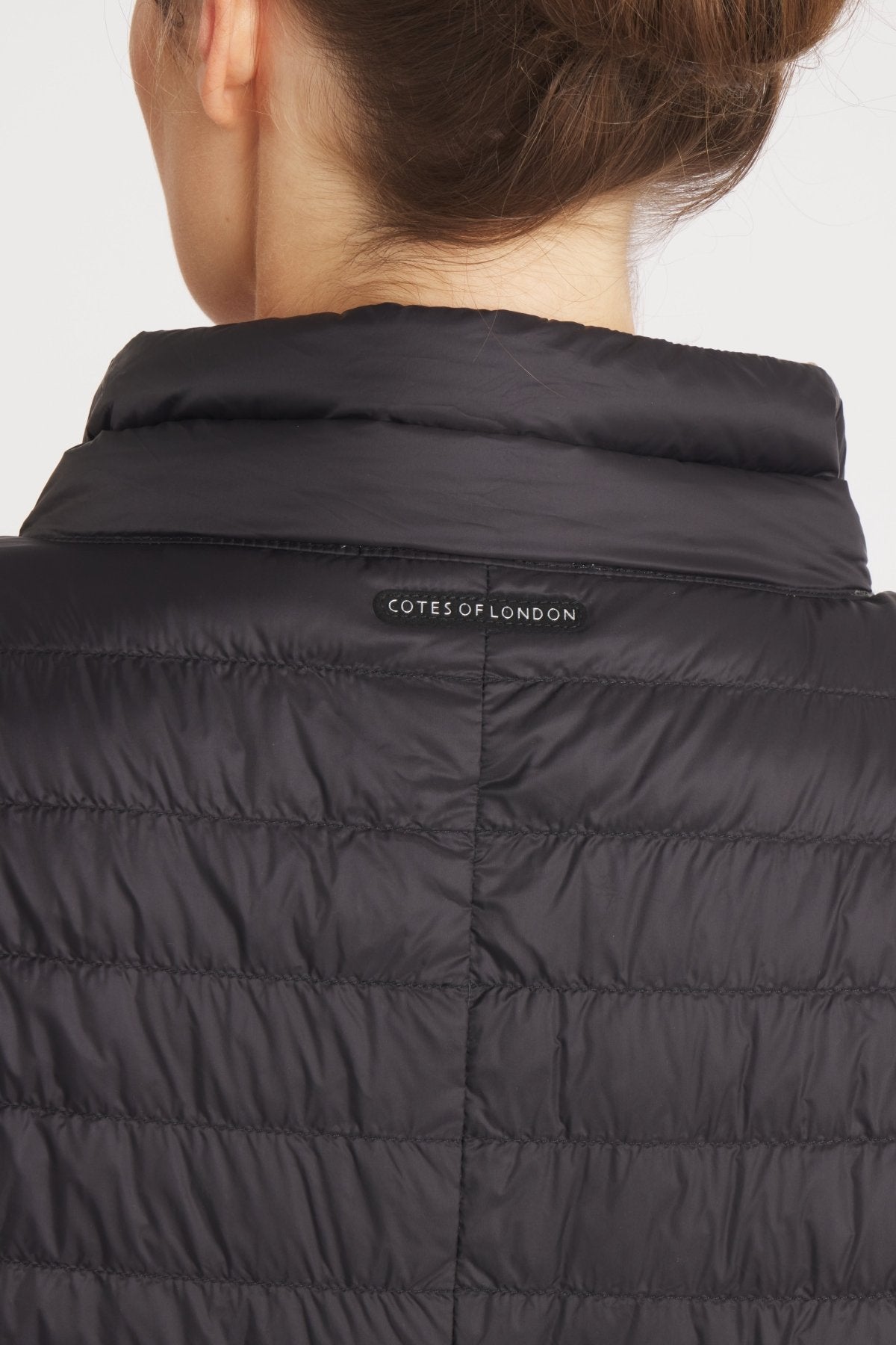 The Knightsbridge | Lightweight 2 in 1 Reversible Down Coat | Matte Black / Taupe