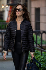 The Leicester in Matte | 2 in 1 Reversible Down Jacket | Midnight Black / Taupe