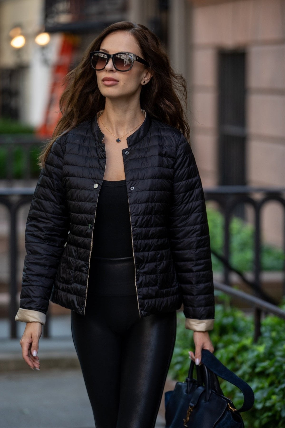 The Leicester in Matte | 2 in 1 Reversible Down Jacket | Midnight Black / Taupe