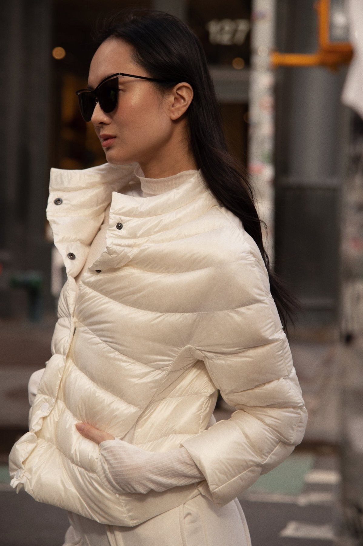 The Soho | Down 3/4 Sleeve Jacket | Ivory
