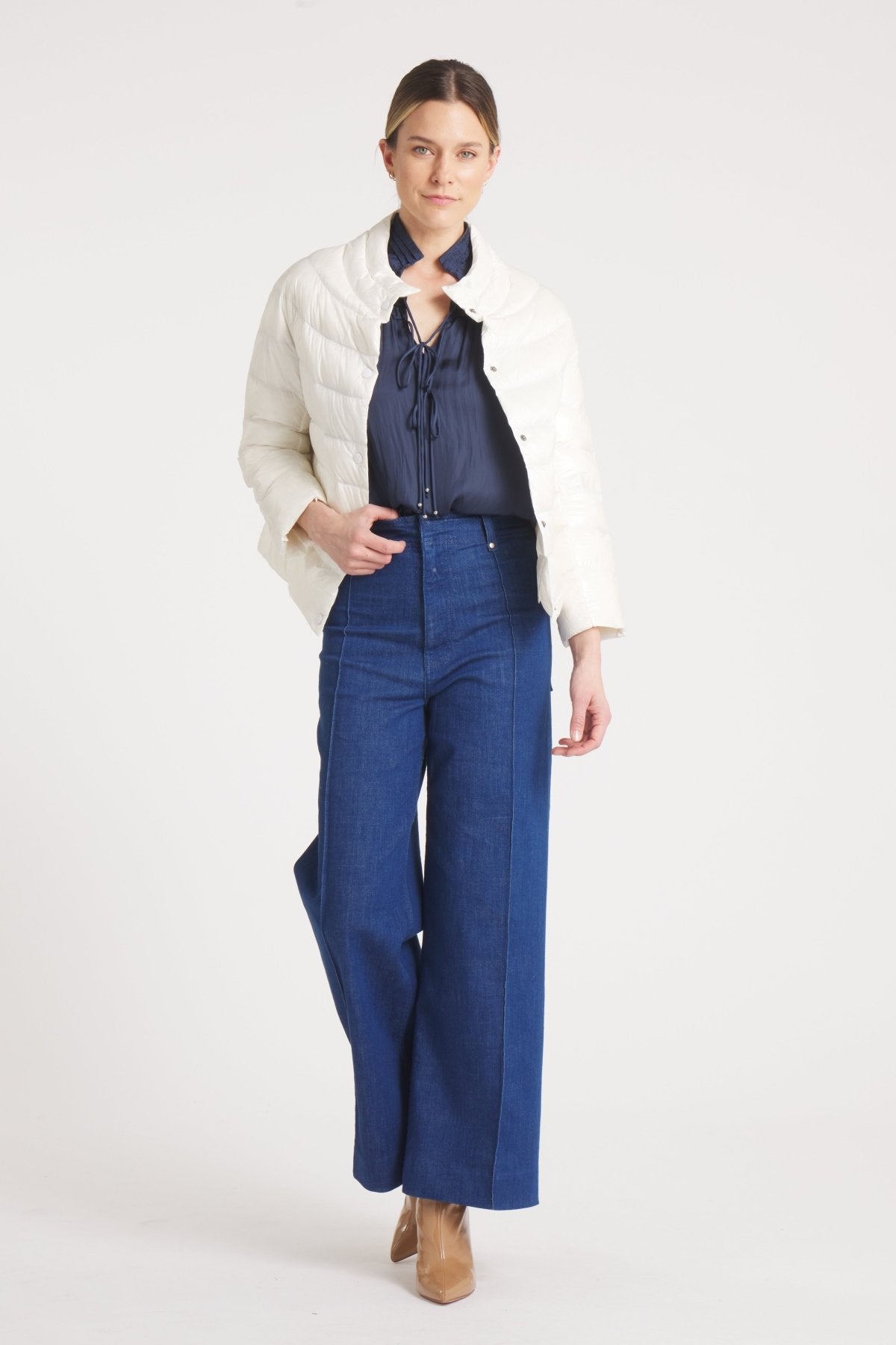 The Soho | Down 3/4 Sleeve Jacket | Ivory