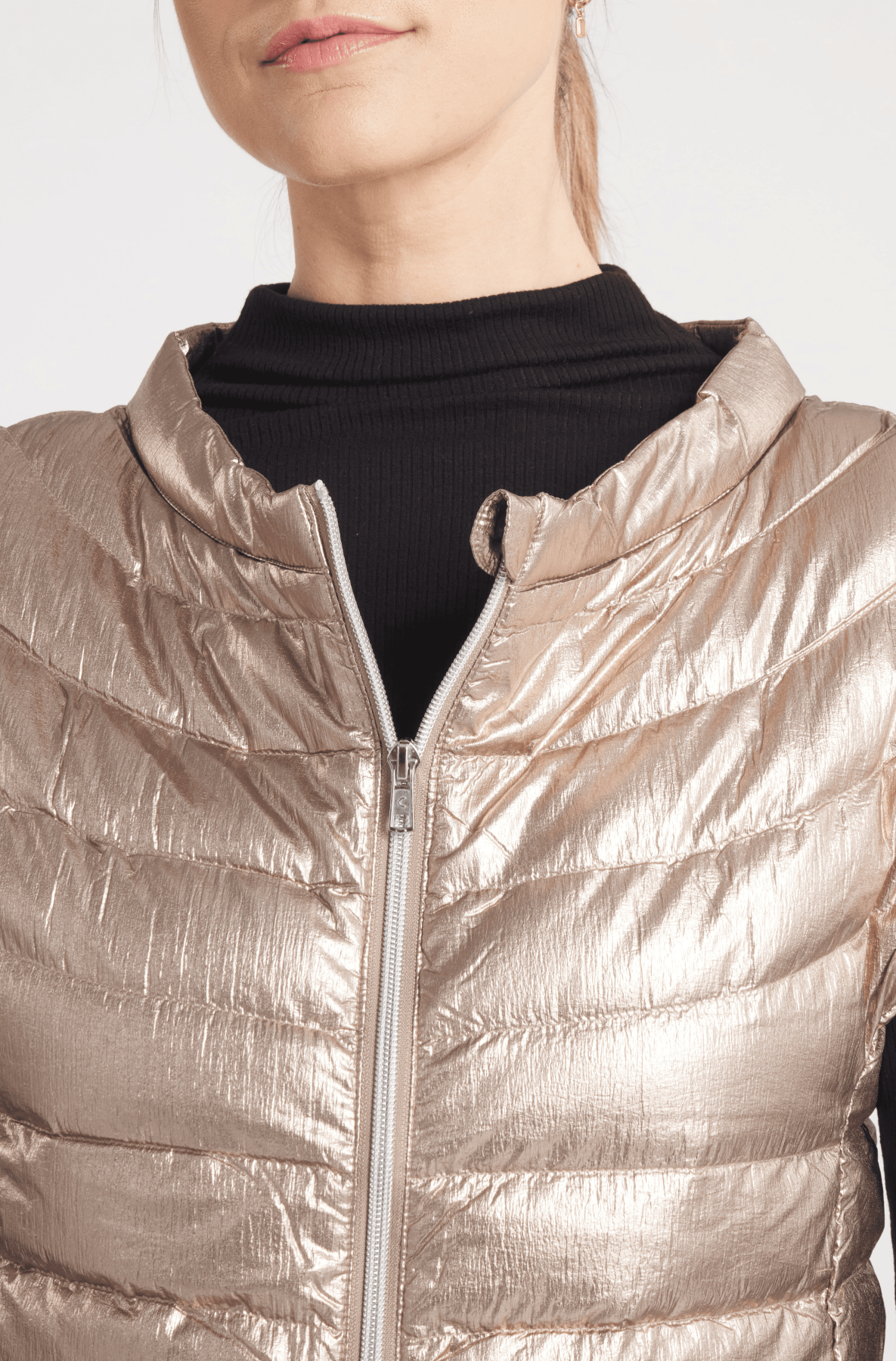 The St Ives | Down Vest Metallic Gold