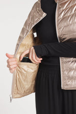 The St Ives | Down Vest Metallic Gold