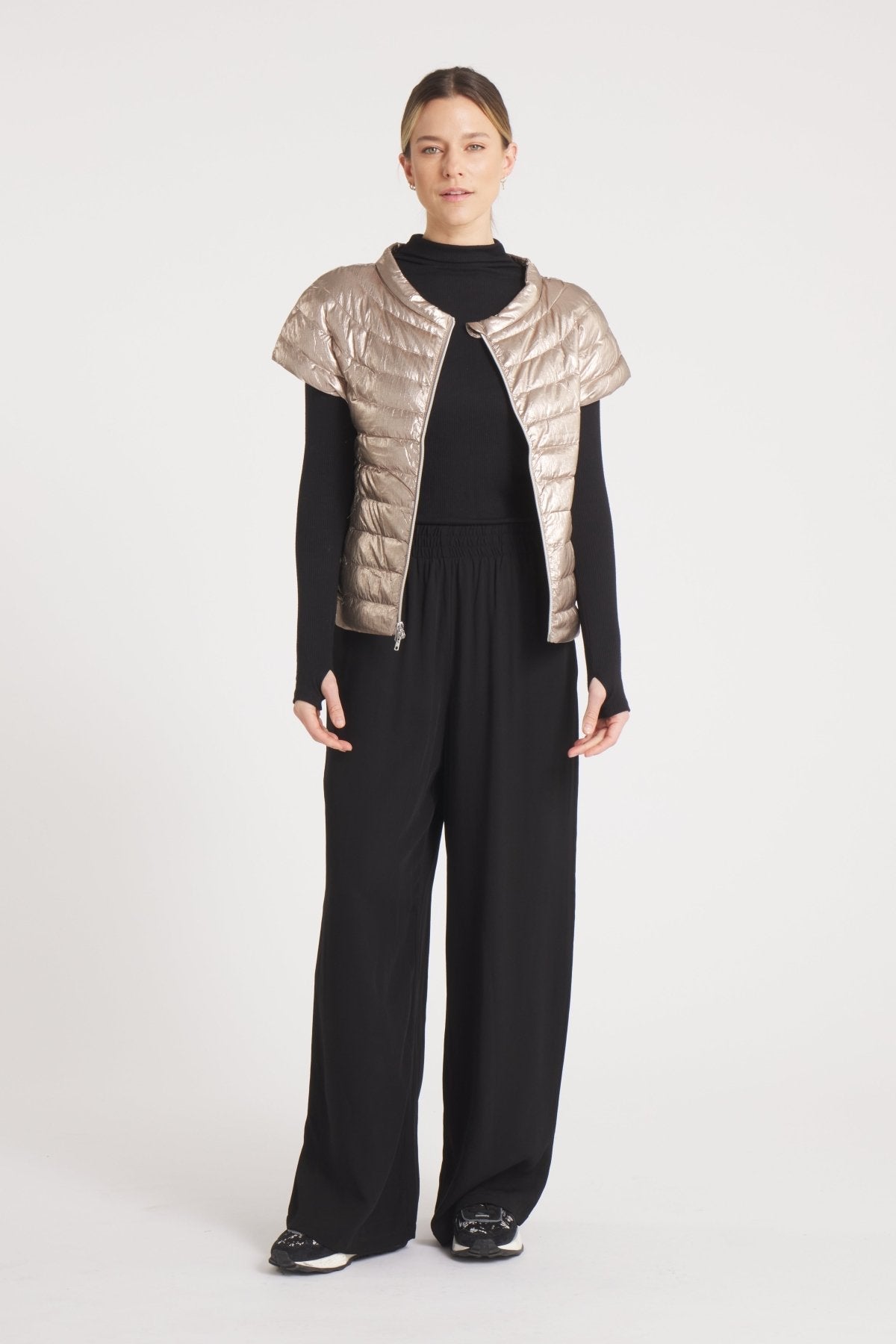 The St Ives | Down Vest Metallic Gold