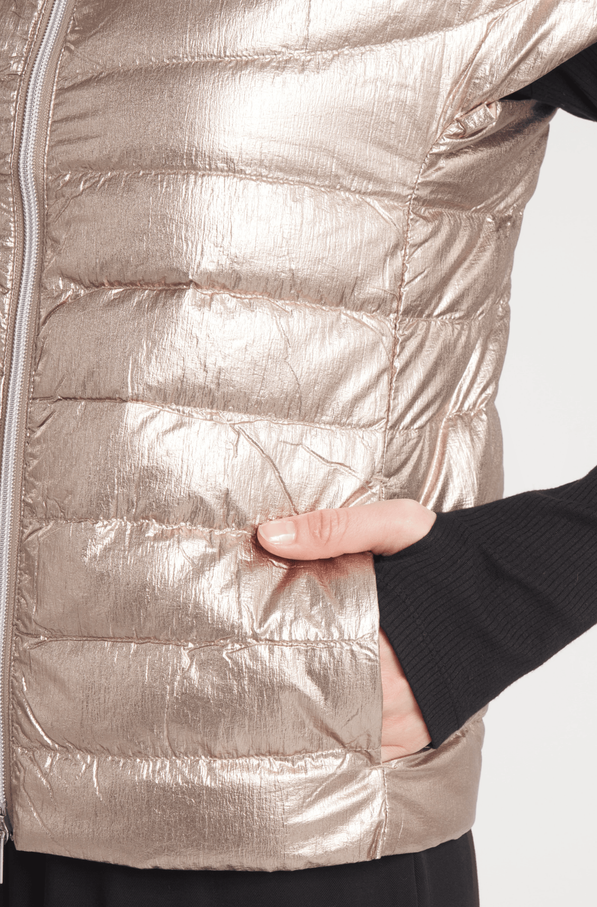 The St Ives | Down Vest Metallic Gold