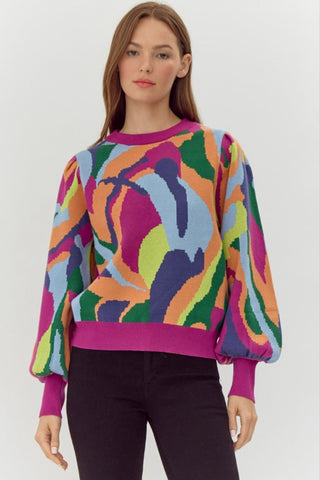 Colorful Abstract Sweater - By Baano