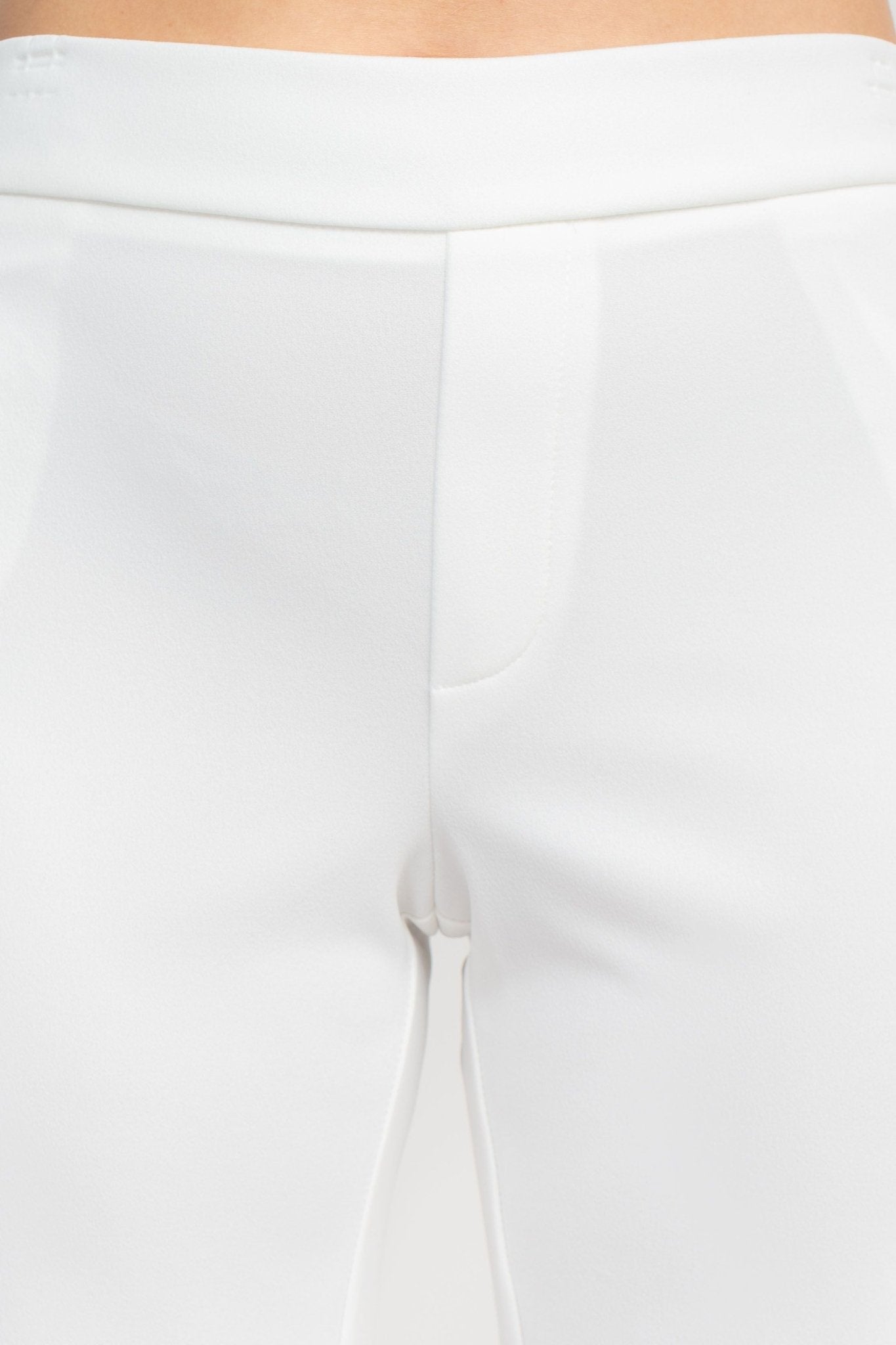 T Tahari Mid Waist Pull On Ankle Slim Fit Crepe Pant with Pockets - Glamourous Grace