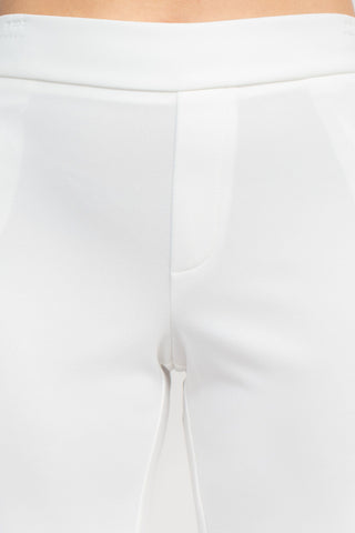 T Tahari Mid Waist Pull On Ankle Slim Fit Crepe Pant with Pockets - By Baano