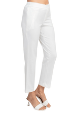 T Tahari Mid Waist Pull On Ankle Slim Fit Crepe Pant with Pockets - Glamourous Grace