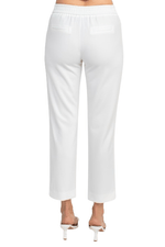 T Tahari Mid Waist Pull On Ankle Slim Fit Crepe Pant with Pockets - Glamourous Grace