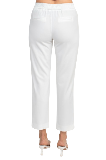 T Tahari Mid Waist Pull On Ankle Slim Fit Crepe Pant with Pockets - Glamourous Grace