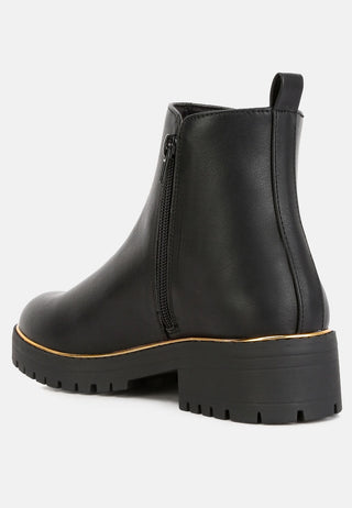 Thorin Metallic Frame Block Heel Boots