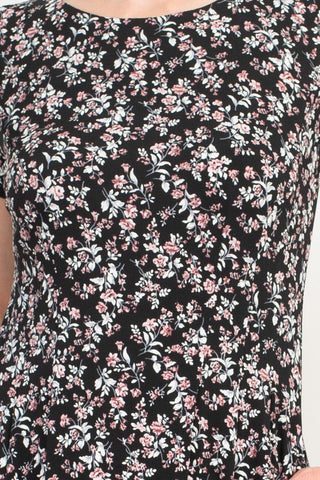 Connected Apparel Floral Soft Dress - Mauve Scuba Crepe - Glamourous Grace