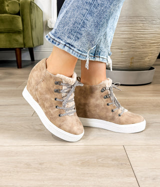 Tiburon Sneaker Wedge in Cream Naughty Monkey