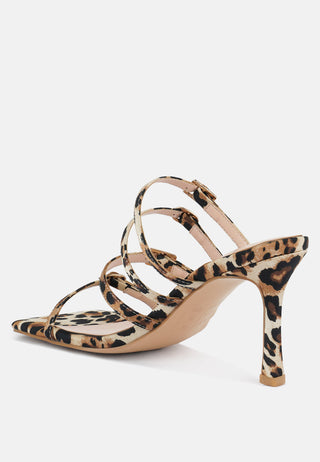 Times Up Diamante Buckle Mid Heel Sandals