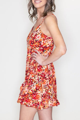 Floral Surplice Dress