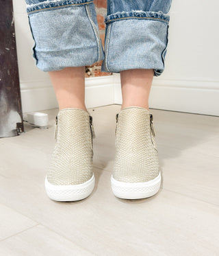 Timmibelle Wedge Sneaker in Cream Naughty Monkey