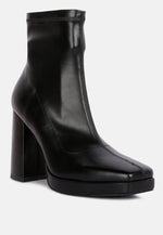 Tintin Square Toe Ankle Heeled Boots