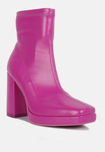 Tintin Square Toe Ankle Heeled Boots