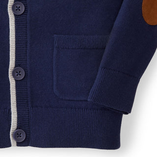 Tipped Organic Cardigan with Elbow Patches - Baby - By Baano