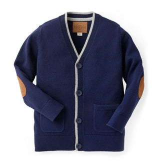 Tipped Organic Cardigan with Elbow Patches - Baby - By Baano