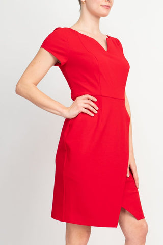 Connected Apparel Matte Jersey Sheath Dress - Apple Red - Glamourous Grace