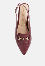 Trempe Croc Slingback Flat Sandals