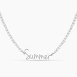 Luxury Script Name Necklace with Tennis Chain