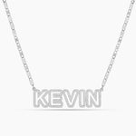 Iced Out Block Name Necklace